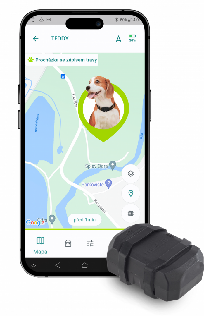 Mala GPS tracker pro psy